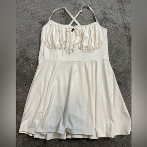 Chic Cream Mini Dress with Skorts Tennis Pickleball